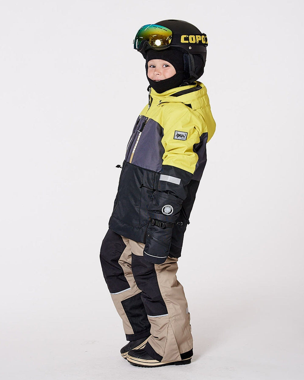 Two-Piece Teknik Snowsuit Colorblocked Light Khaki Green | Deux par Deux | Jenni Kidz