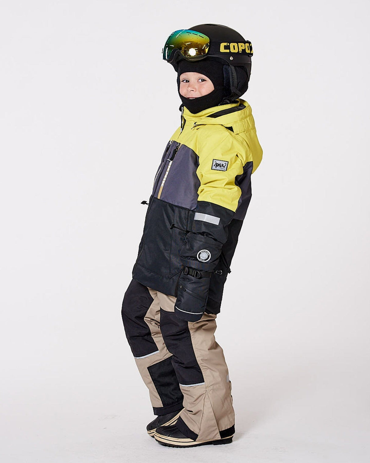 Two-Piece Teknik Snowsuit Colorblocked Light Khaki Green | Deux par Deux | Jenni Kidz