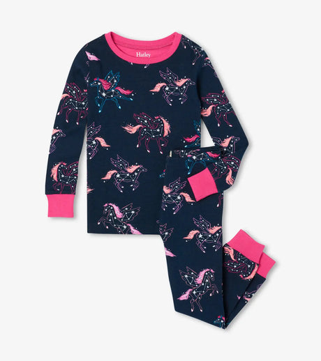 Unicorn Constellations Organic Cotton Raglan Kids Pajama Set | Hatley | Hatley | Jenni Kidz