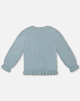 Unicorn Sweater Hairy Knit Turquoise | Deux par Deux | Jenni Kidz