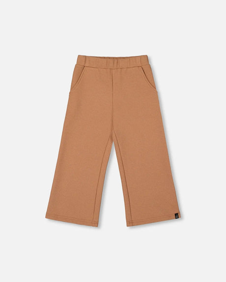 Waffle Flare Leg Pants Caramel Brown | Deux par Deux | Jenni Kidz