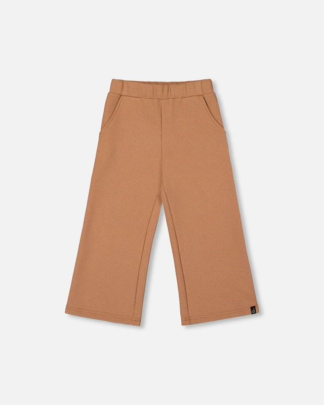 Waffle Flare Leg Pants Caramel Brown | Deux par Deux | Jenni Kidz