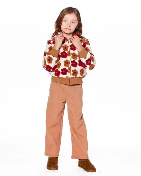 Waffle Flare Leg Pants Caramel Brown | Deux par Deux | Jenni Kidz