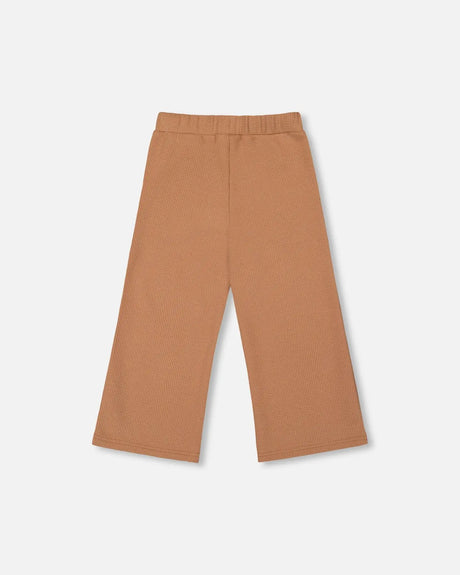 Waffle Flare Leg Pants Caramel Brown | Deux par Deux | Jenni Kidz