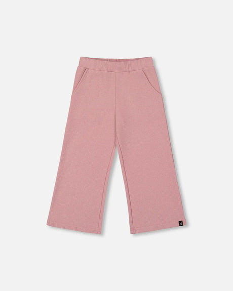 Waffle Flare Leg Pants Dusty Pink | Deux par Deux | Jenni Kidz