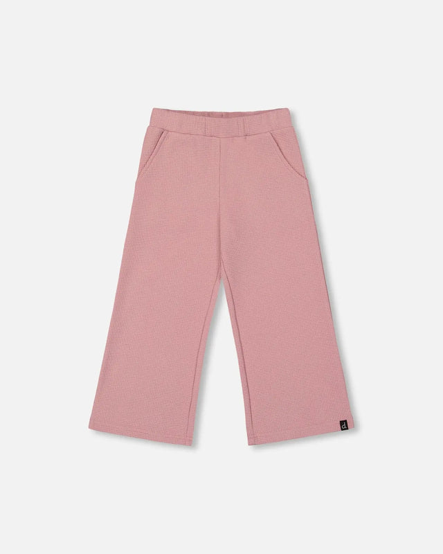 Waffle Flare Leg Pants Dusty Pink | Deux par Deux | Jenni Kidz