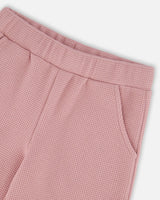Waffle Flare Leg Pants Dusty Pink | Deux par Deux | Jenni Kidz