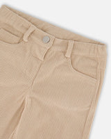 Wide Leg Corduroy Pants Beige | Deux par Deux | Jenni Kidz