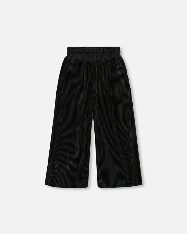 Wide Leg Pleated Pants Black | Deux par Deux | Jenni Kidz