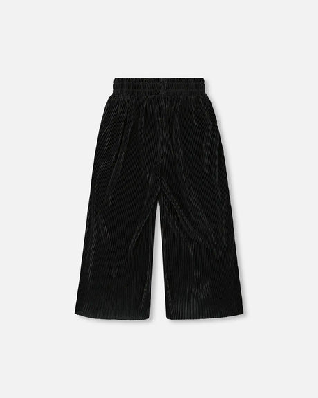 Wide Leg Pleated Pants Black | Deux par Deux | Jenni Kidz