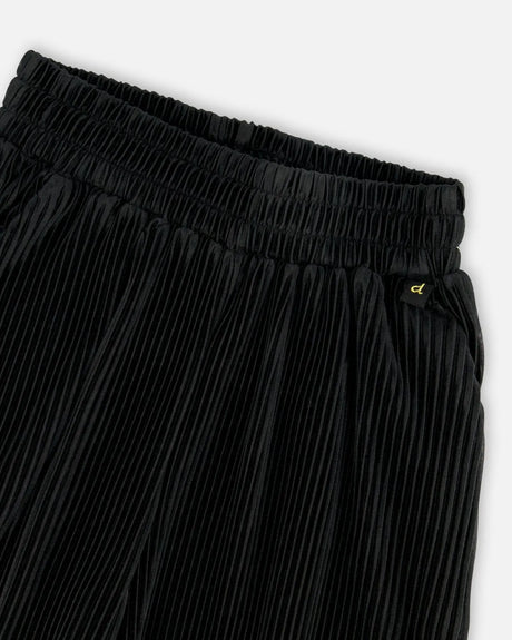 Wide Leg Pleated Pants Black | Deux par Deux | Jenni Kidz
