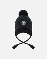 Winter Peruvian Knit Hat With Pompom And Lining Black | Deux par Deux | Jenni Kidz