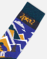 Winter Ski Socks With Merino Wool Deep Teal | Deux par Deux | Jenni Kidz