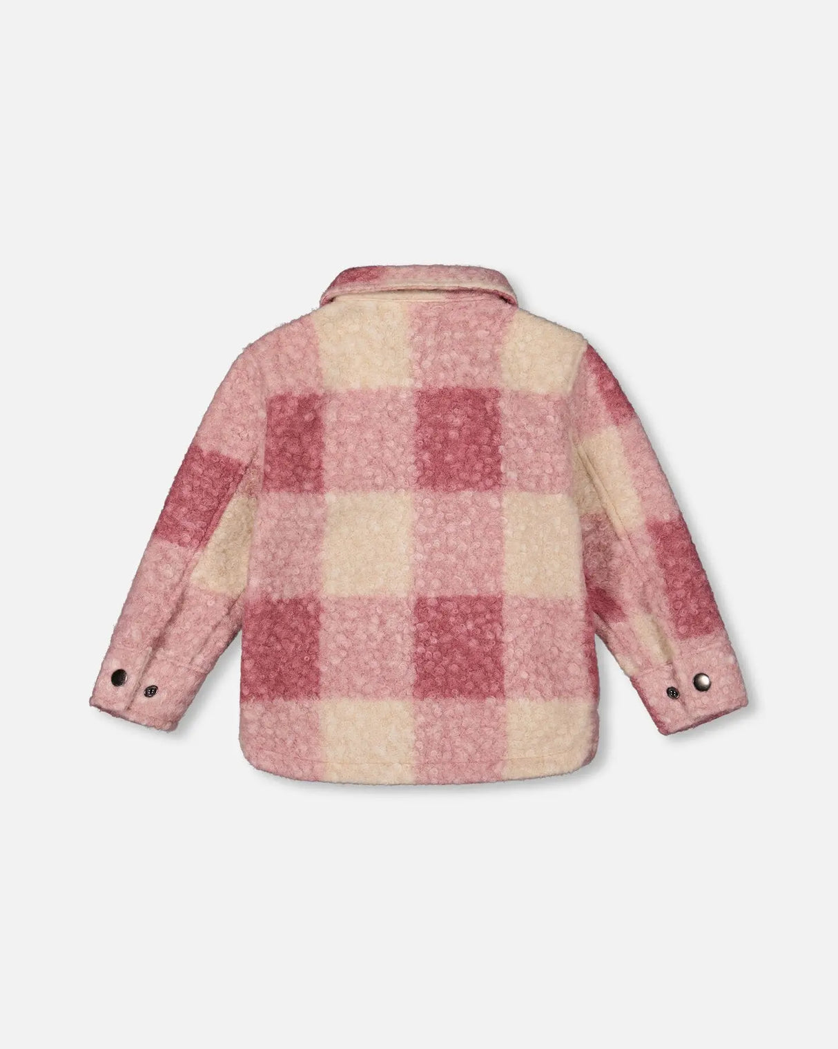 Zipped Plaid Overshirt Off-White And Pink | Deux par Deux | Jenni Kidz