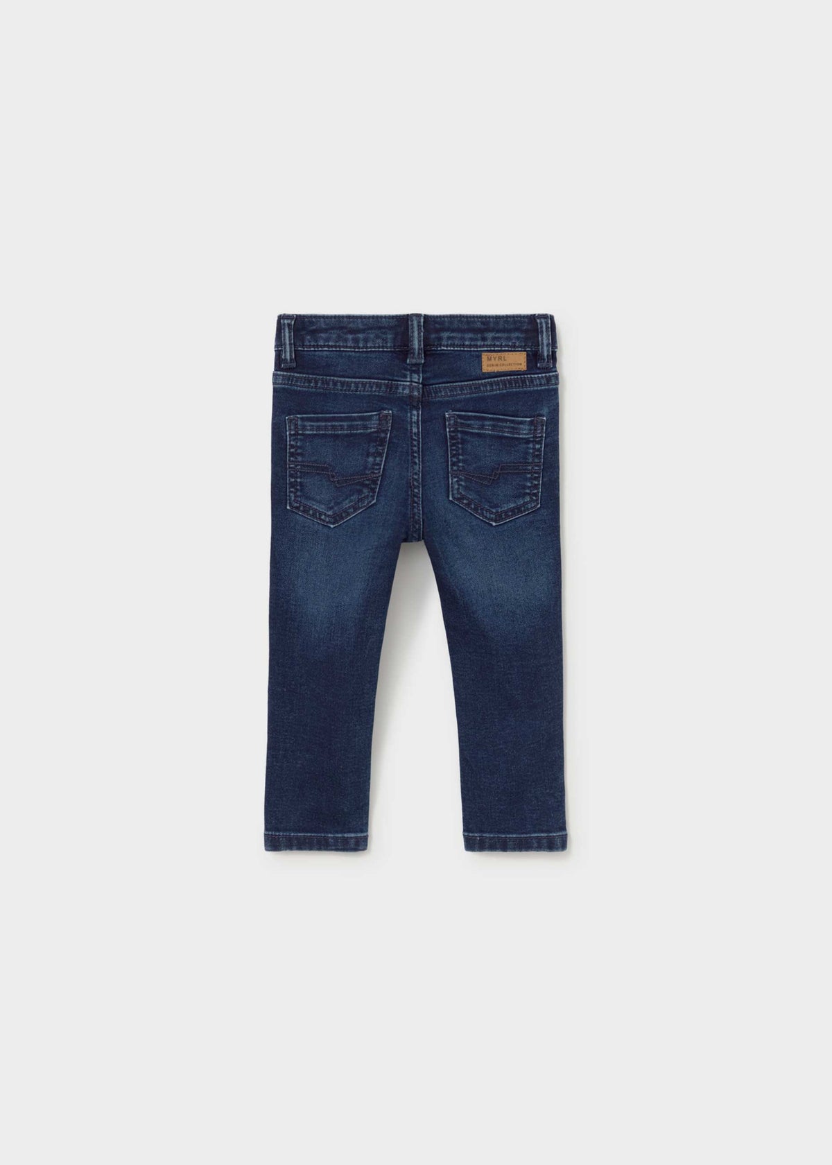 Mayoral baby girl jeans in Dark Denim, sizes 6M-4Y – product view 3