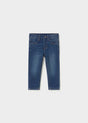 Mayoral baby boy slim fit jeans in Dark Blue cotton-rich stretch denim for everyday outfits.