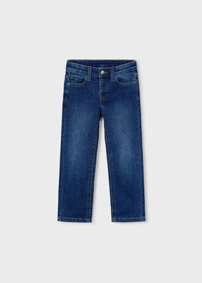 Mayoral boys slim fit jeans in Dark Denim with a clean everyday silhouette for ages 2Y to 10Y.