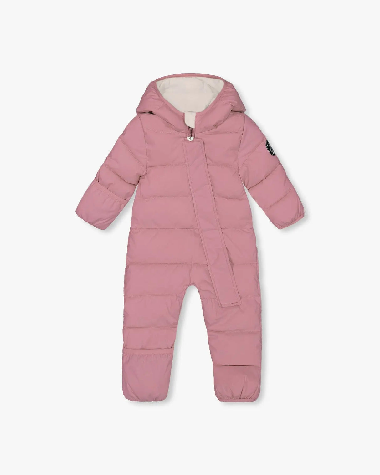 Deux Par Deux One-Piece Baby Cloud Snowsuit Dusty Pink front view