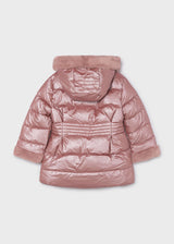Girl Metallic Faux Fur Puffer Jacket| Mayoral
