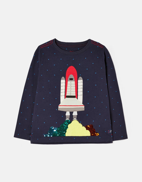 Rocket Two-way sequins T-Shirt | Joules - Jenni Kidz