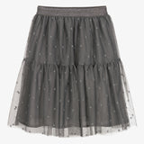 Girls Grey Flower Tulle Skirt | Mayoral - Jenni Kidz