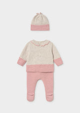 Mayoral newborn 3-piece knit set in Rosa Baby Vigore, sizes 2-18M – product view 3