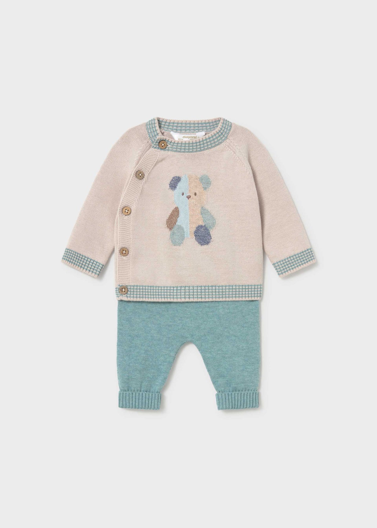 Newborn Boy Pants and Bear Sweater Set | Mayoral