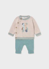 Newborn Boy Pants and Bear Sweater Set | Mayoral