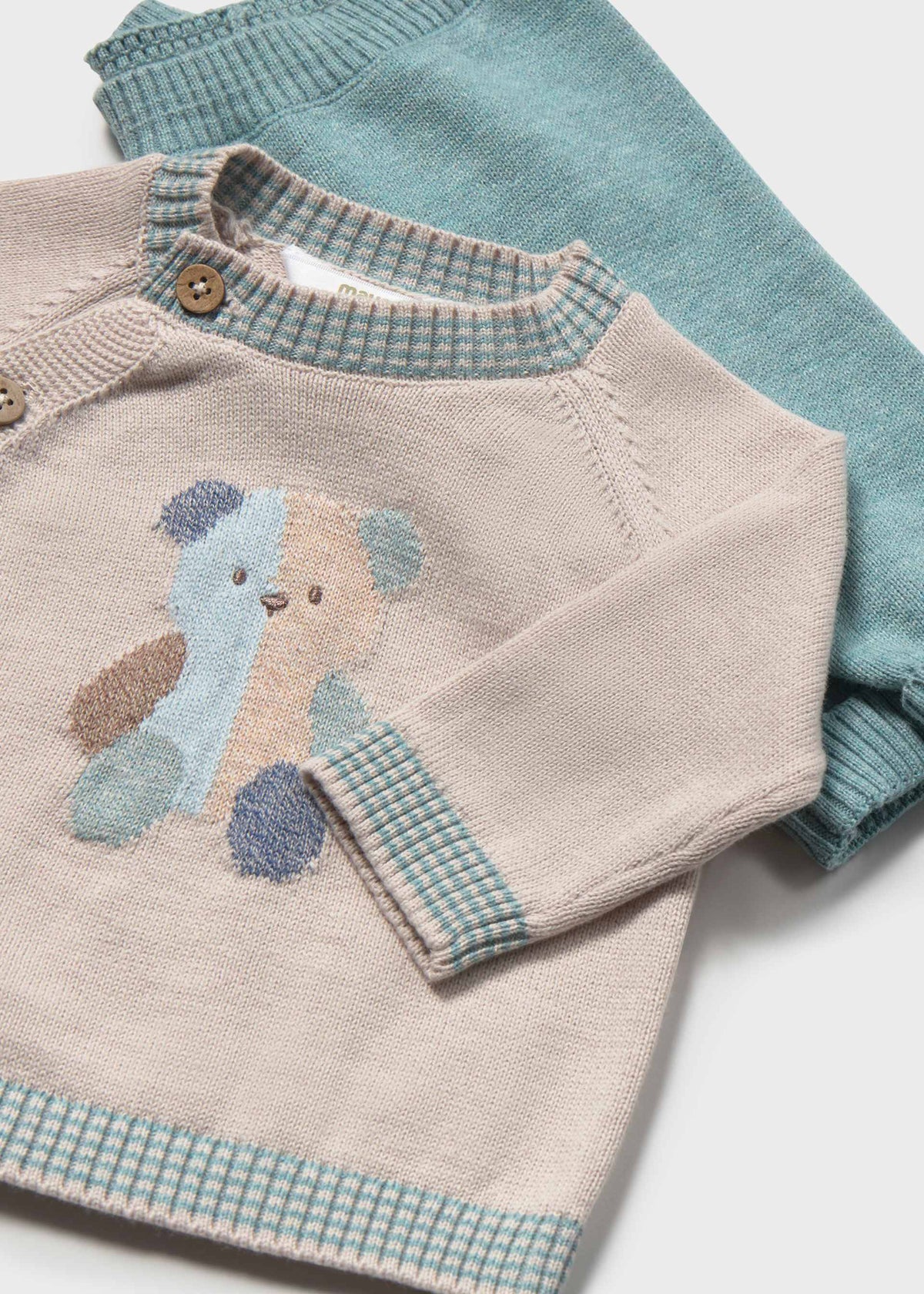 Newborn Boy Pants and Bear Sweater Set | Mayoral