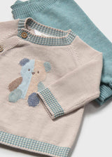 Newborn Boy Pants and Bear Sweater Set | Mayoral