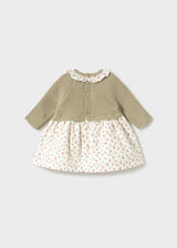 Mayoral newborn girl knit dress in Bay Leaf, sizes 2-18M – product view 3