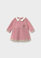 Mayoral newborn girl knit dress in Cipria, sizes 2-18M – product view 1