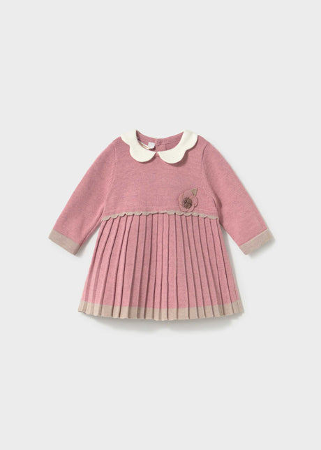 Mayoral newborn girl knit dress in Cipria, sizes 2-18M – product view 1