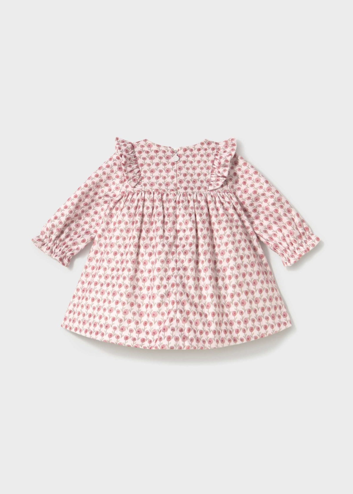 Mayoral newborn girl printed velvet dress in Cipria, sizes 2-18M – product view 3