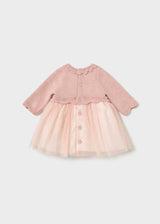 Mayoral newborn girl tulle dress in Baby Pink, sizes 2-18M – product view 2