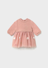 Mayoral newborn girl tulle dress in Nude Vigore, sizes 4-18M – product view 2