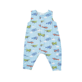 Angel Dear Vintage Planes organic cotton muslin shortie romper for baby boys - image 1