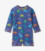 Baby Boys Dino Party One-Piece Rashguard Swimsuit