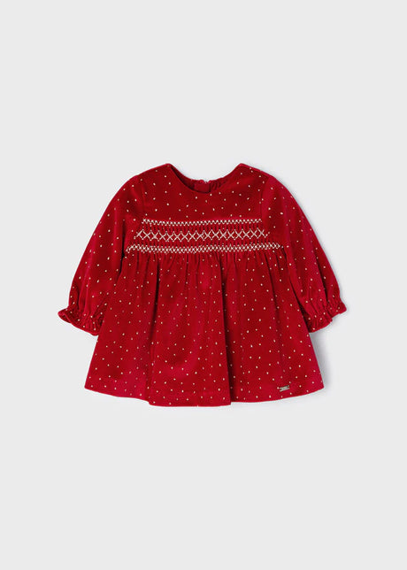 Baby Girls Velvet Dress- Red | Mayoral - Jenni Kidz