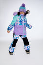 Two Piece Snowsuit Marbled Print With Colorblock-0