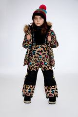 Two Piece Snowsuit Multicolor Leopard Print-0