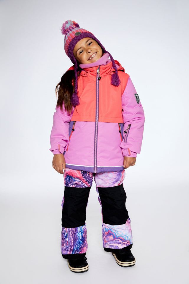 Two Piece Snowsuit Pink Lilac With Geode Print-0