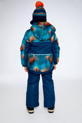 Two Piece Snowsuit In Deep Teal With Water Colour Gradient-2