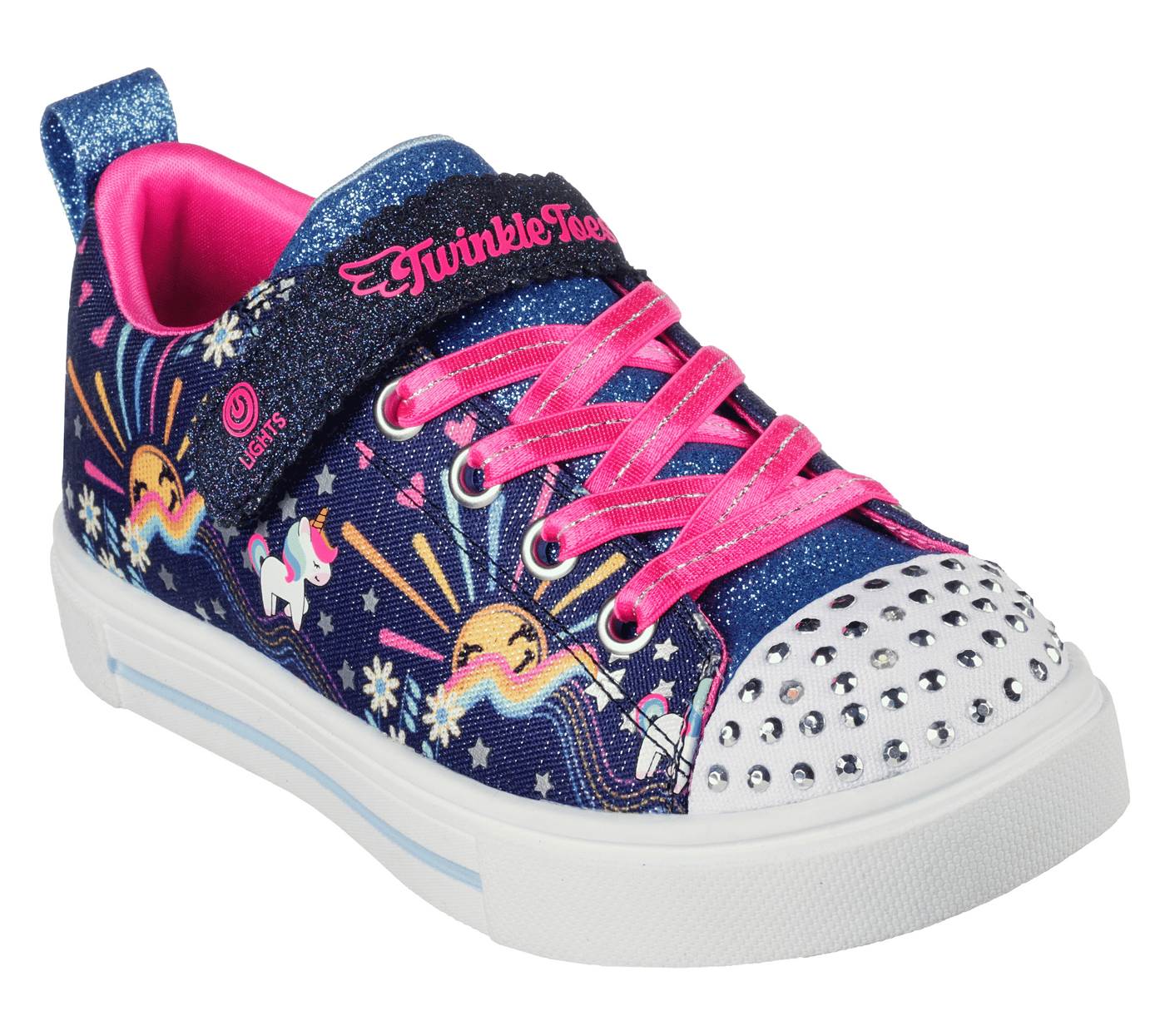 Toddler Girl's Twinkle Sparks Sneaker - Unicorn Sunshine - Navy | Skechers - Skechers