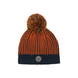 Knit Hat Orange And Navy Blue-0
