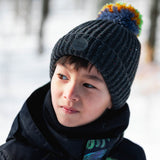 Knit Hat With Pompom Black-1