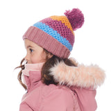 Striped Knit Hat Dusty Pink And Blue-1