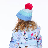 Striped Knit Hat Blue-2