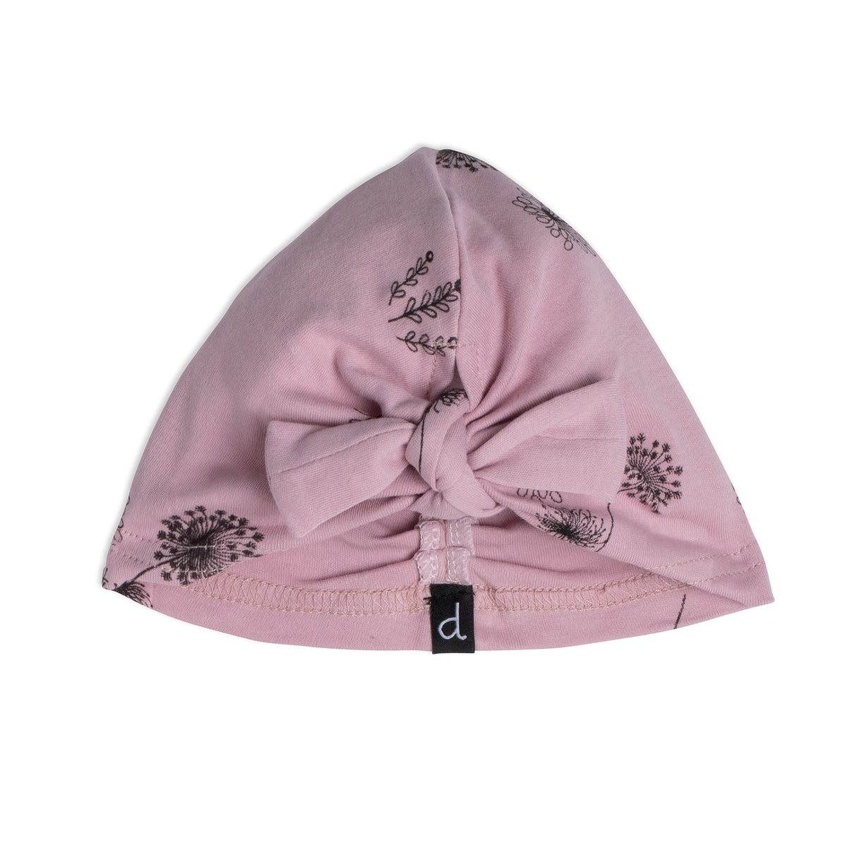 Organic Cotton Hat And Bib Set Printed Flowers Dusty Purple-2