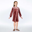 Long Sleeve Dress With Frill Dusty Mauve-2